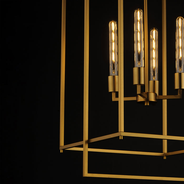 Maxim - 10413NAB - Four Light Pendant - Gridline - Natural Aged Brass