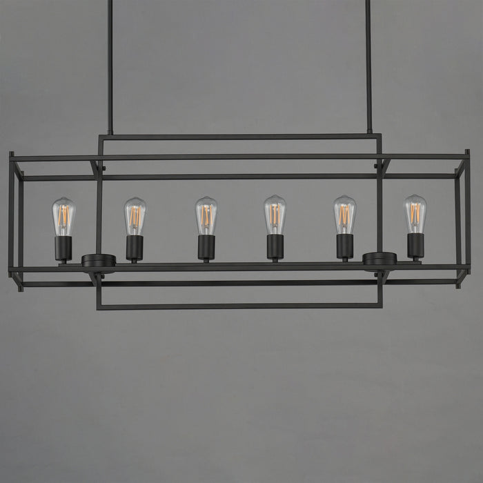 Maxim - 10416BK - Six Light Linear Pendant - Gridline - Black