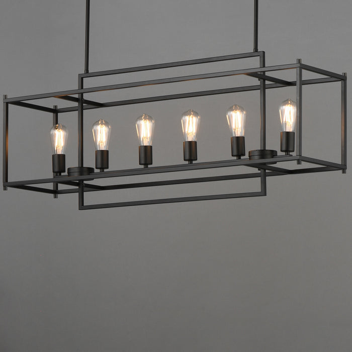Maxim - 10416BK - Six Light Linear Pendant - Gridline - Black