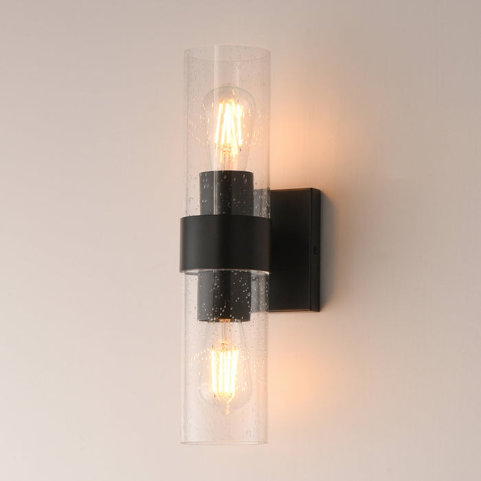 Maxim - 10462CDBK - Two Light Wall Sconce - Livingston - Black