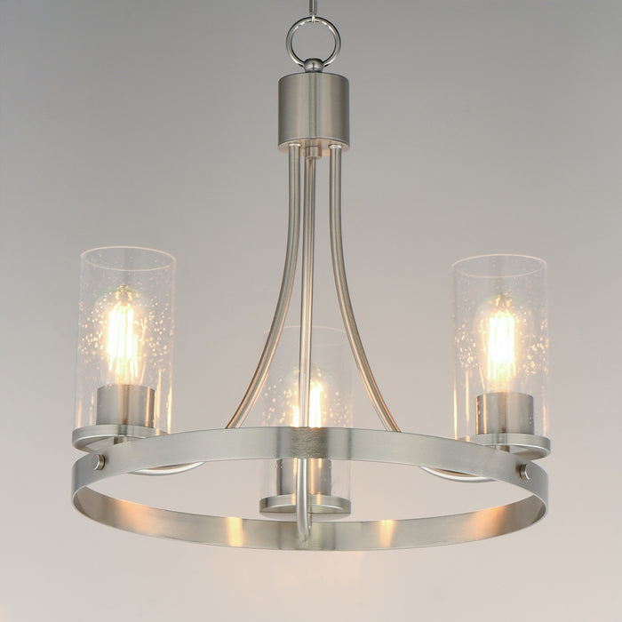 Maxim - 10467CDSN - Three Light Chandelier - Livingston - Satin Nickel