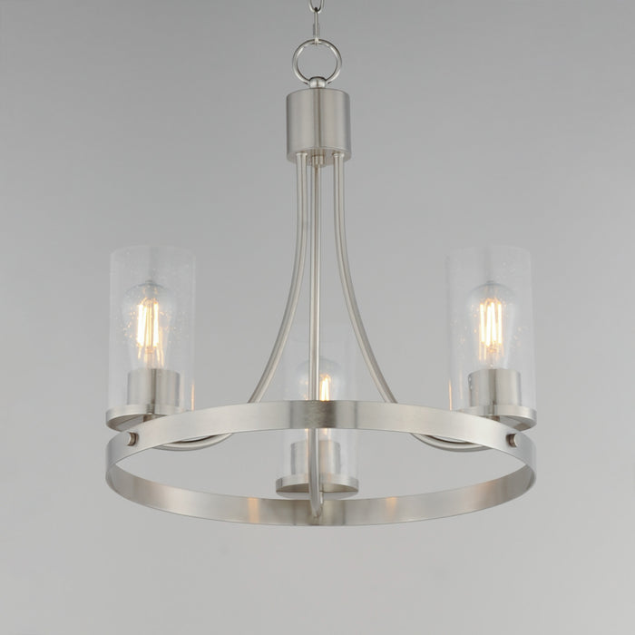 Maxim - 10467CDSN - Three Light Chandelier - Livingston - Satin Nickel