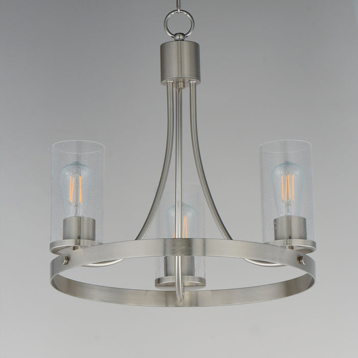 Maxim - 10467CDSN - Three Light Chandelier - Livingston - Satin Nickel