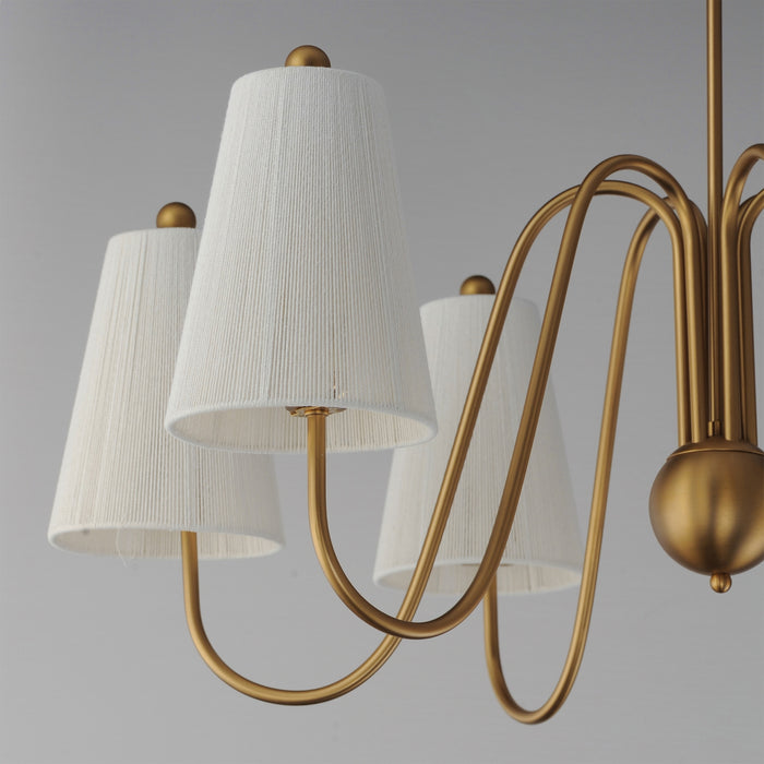 Maxim - 12865NAB - Six Light Chandelier - Valette - Natural Aged Brass