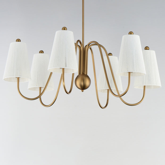 Maxim - 12865NAB - Six Light Chandelier - Valette - Natural Aged Brass