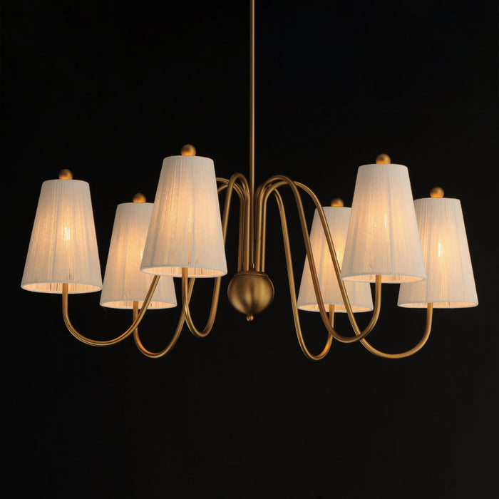 Maxim - 12865NAB - Six Light Chandelier - Valette - Natural Aged Brass