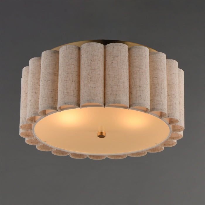 Maxim - 12849OFNAB - Two Light Flush Mount - Penelope - Natural Aged Brass