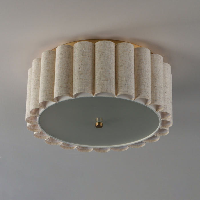 Maxim - 12849OFNAB - Two Light Flush Mount - Penelope - Natural Aged Brass