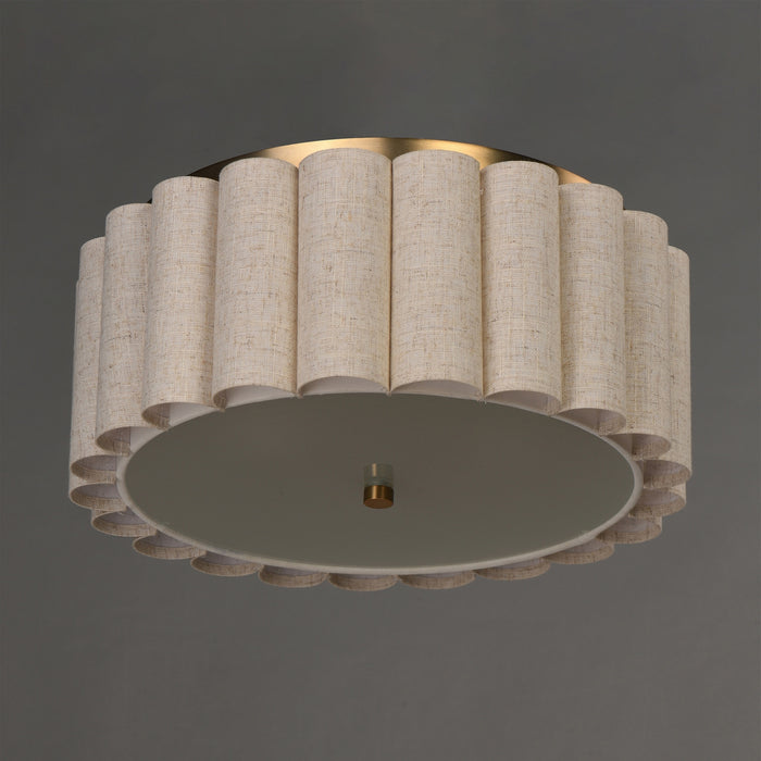 Maxim - 12849OFNAB - Two Light Flush Mount - Penelope - Natural Aged Brass