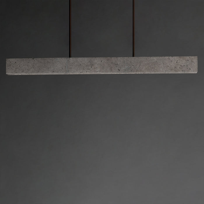 ET2 - E26266-TTVBZ - LED Linear Pendant - Lintel - Titanium Travertine / Bronze