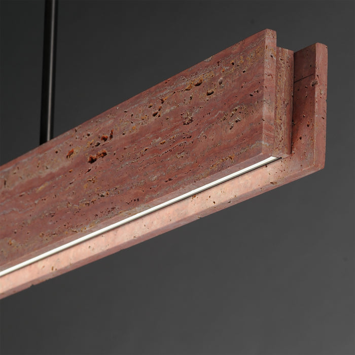 ET2 - E26266-RLGM - LED Linear Pendant - Lintel - Rosso Laterite / Gunmetal