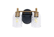 Craftmade - 60302-FBSB-C - Two Light Vanity - Council - Flat Black/Satin Brass