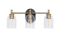 Craftmade - 60303-FBSB-C - Three Light Vanity - Council - Flat Black/Satin Brass