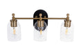 Craftmade - 60303-FBSB-C - Three Light Vanity - Council - Flat Black/Satin Brass