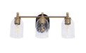Craftmade - 60303-FBSB-C - Three Light Vanity - Council - Flat Black/Satin Brass