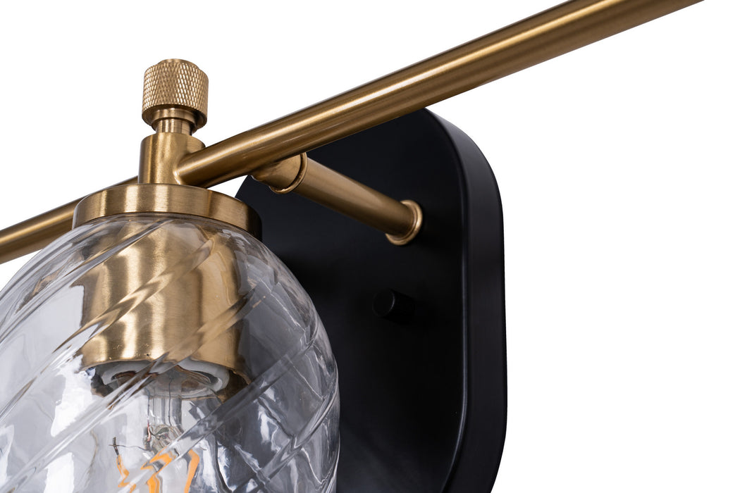 Craftmade - 60303-FBSB-C - Three Light Vanity - Council - Flat Black/Satin Brass