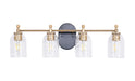 Craftmade - 60304-FBSB-C - Four Light Vanity - Council - Flat Black/Satin Brass