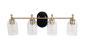 Craftmade - 60304-FBSB-C - Four Light Vanity - Council - Flat Black/Satin Brass