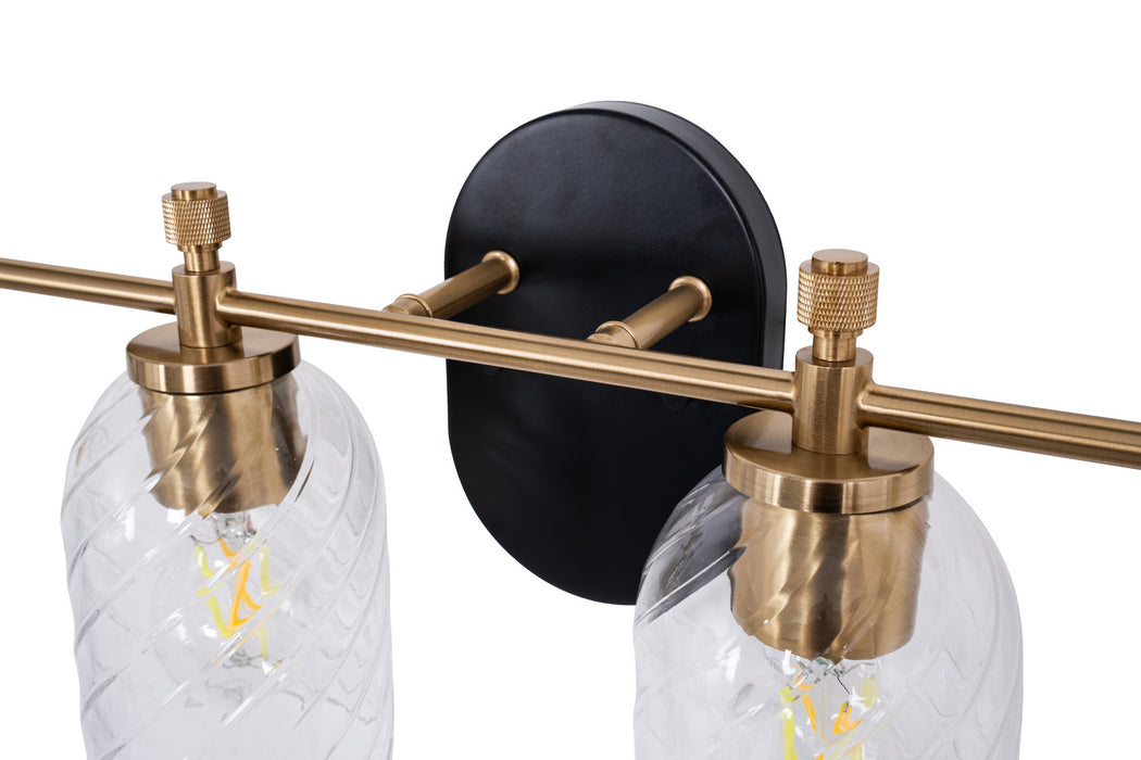 Craftmade - 60304-FBSB-C - Four Light Vanity - Council - Flat Black/Satin Brass