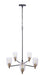 Craftmade - 60325-FBSB-C - Five Light Chandelier - Council - Flat Black/Satin Brass
