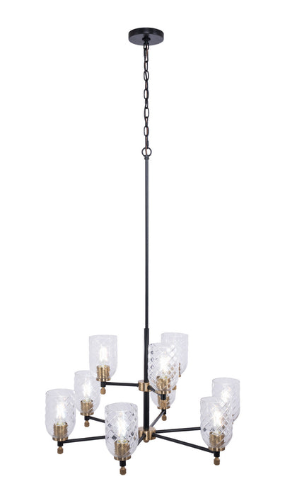 Craftmade - 60329-FBSB-C - Nine Light Chandelier - Council - Flat Black/Satin Brass