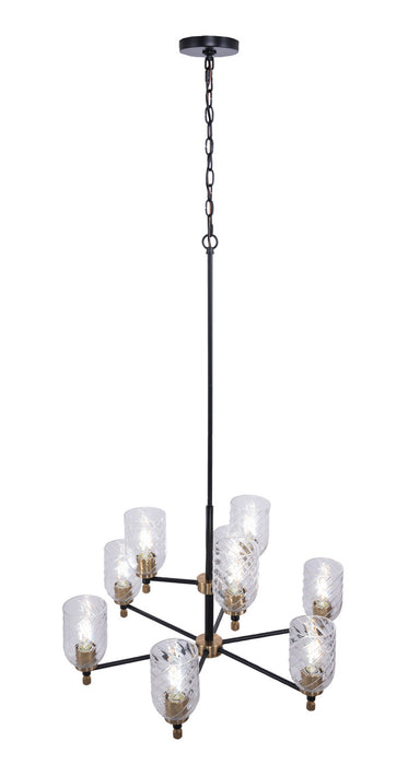 Craftmade - 60329-FBSB-C - Nine Light Chandelier - Council - Flat Black/Satin Brass