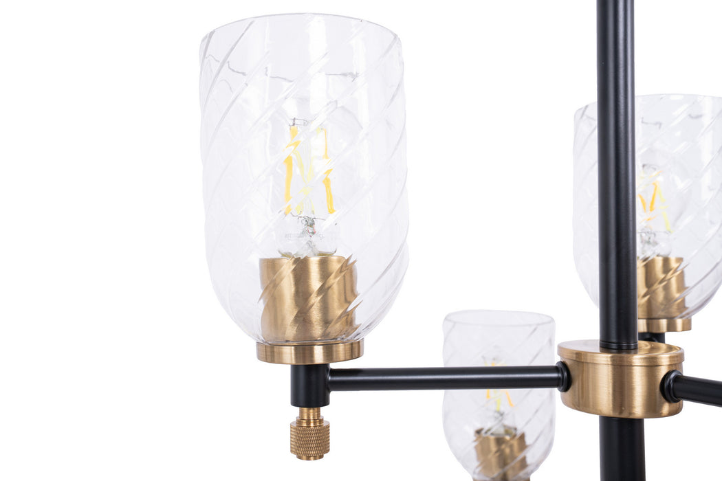 Craftmade - 60329-FBSB-C - Nine Light Chandelier - Council - Flat Black/Satin Brass