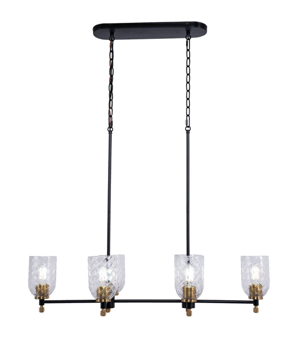 Craftmade - 60376-FBSB-C - Six Light Island Pendant - Council - Flat Black/Satin Brass