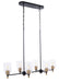 Craftmade - 60376-FBSB-C - Six Light Island Pendant - Council - Flat Black/Satin Brass