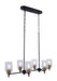 Craftmade - 60376-FBSB-C - Six Light Island Pendant - Council - Flat Black/Satin Brass