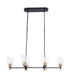 Craftmade - 60376-FBSB-C - Six Light Island Pendant - Council - Flat Black/Satin Brass
