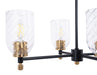 Craftmade - 60376-FBSB-C - Six Light Island Pendant - Council - Flat Black/Satin Brass