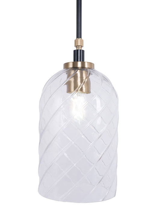 Craftmade - 60391-FBSB-C - One Light Pendant - Council - Flat Black/Satin Brass