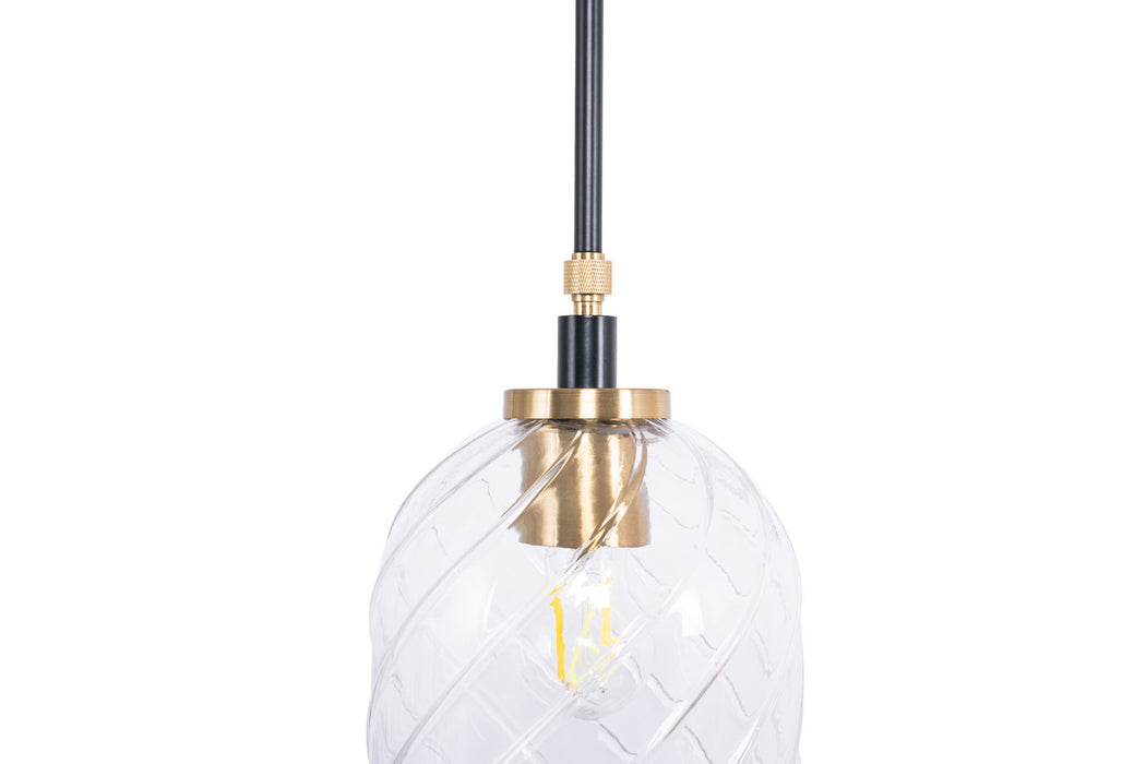 Craftmade - 60391-FBSB-C - One Light Pendant - Council - Flat Black/Satin Brass
