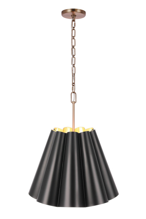Craftmade - 61793-FBSB - Three Light Pendant - Poppie - Flat Black/Satin Brass