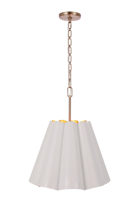 Craftmade - 61793-WSB - Three Light Pendant - Poppie - White/Satin Brass