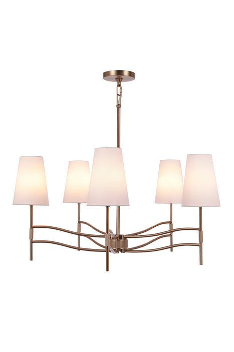 Craftmade - 61925-SB - Five Light Chandelier - Astor - Satin Brass