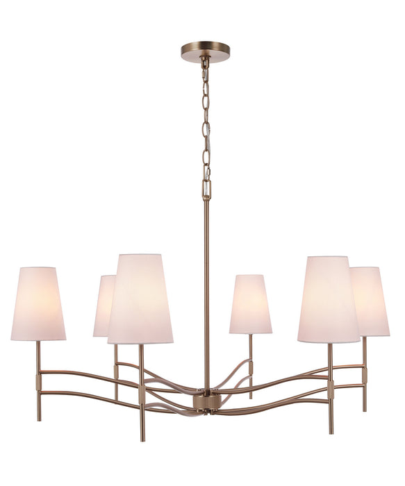 Craftmade - 61926-SB - Six Light Chandelier - Astor - Satin Brass