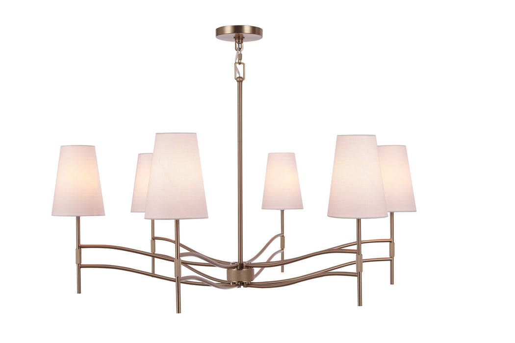 Craftmade - 61926-SB - Six Light Chandelier - Astor - Satin Brass