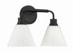 Craftmade - 62302-FB - Two Light Vanity - Pleated II - Flat Black