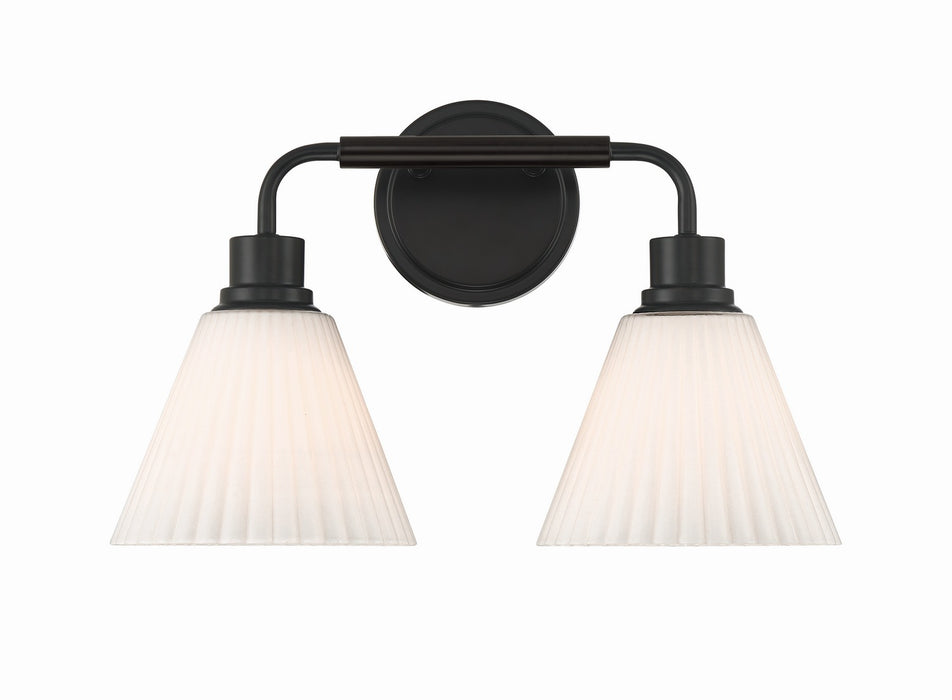 Craftmade - 62302-FB - Two Light Vanity - Pleated II - Flat Black