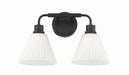 Craftmade - 62302-FB - Two Light Vanity - Pleated II - Flat Black