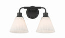 Craftmade - 62302-FB - Two Light Vanity - Pleated II - Flat Black