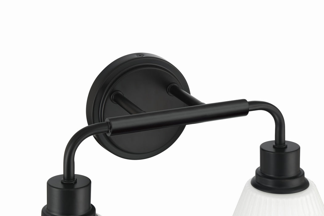 Craftmade - 62302-FB - Two Light Vanity - Pleated II - Flat Black