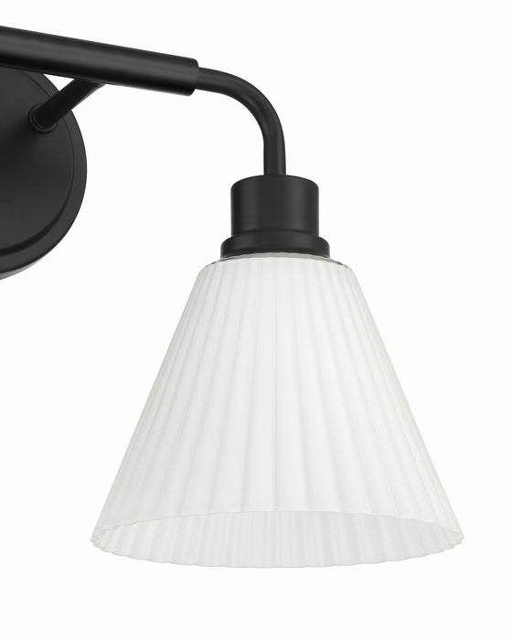 Craftmade - 62302-FB - Two Light Vanity - Pleated II - Flat Black