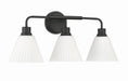 Craftmade - 62303-FB - Three Light Vanity - Pleated II - Flat Black