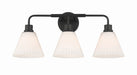 Craftmade - 62303-FB - Three Light Vanity - Pleated II - Flat Black