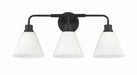 Craftmade - 62303-FB - Three Light Vanity - Pleated II - Flat Black