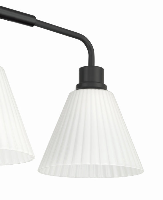 Craftmade - 62303-FB - Three Light Vanity - Pleated II - Flat Black