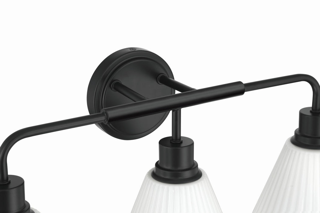 Craftmade - 62303-FB - Three Light Vanity - Pleated II - Flat Black